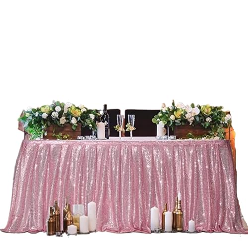 LPATEBCVU Tischrock Pailletten-Tischrock, Tisch-Flash-Tuch, Geburtstags-Party-Dekor, Hochzeit, Festival, Event, rechteckig, Glitzer-Tischröcke, Dekoration(Blue,70x122CM) von LPATEBCVU