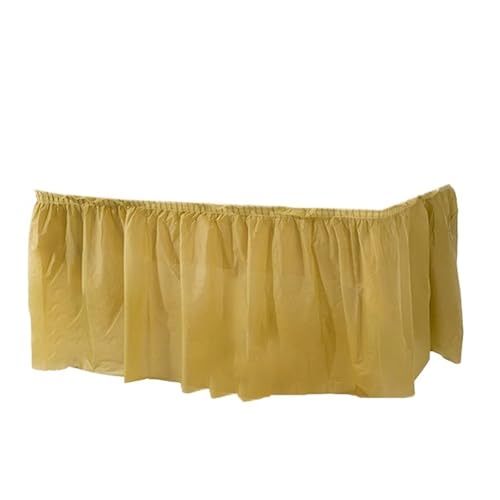 LPATEBCVU Tischrock Tischrock, Kunststoff, Party-Tischrock for Happy Birthday, Party, Hochzeit, Festival, Dekoration, Party-Dekoration, Tischrock(Golden Table Skirt) von LPATEBCVU