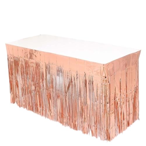 LPATEBCVU Tischrock Tischrock Hochzeitsdekoration Tisch Geburtstagsparty Dekor Tischrock Geburtstagsdekoration Tischdecken for Party(Rose Gold,1Pc) von LPATEBCVU