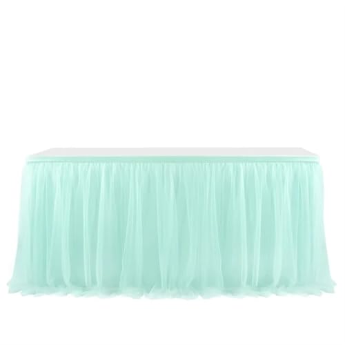 LPATEBCVU Tischrock Tischrock Hochzeitsfeier Tutu Tüll Geschirr Tuch Geburtstagsfeier Wohnkultur Party Dekoration Tischrock(Mint Green,302X79cm-10ft) von LPATEBCVU