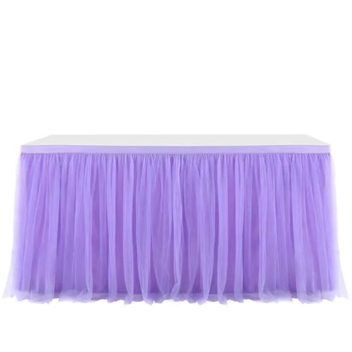 LPATEBCVU Tischrock Tüll Tisch Rock Hochzeit Party Tutu Geschirr Tuch Geschlecht Offenbaren Geburtstag Party Hause Dekoration(Purple,4FT 77x122cm) von LPATEBCVU