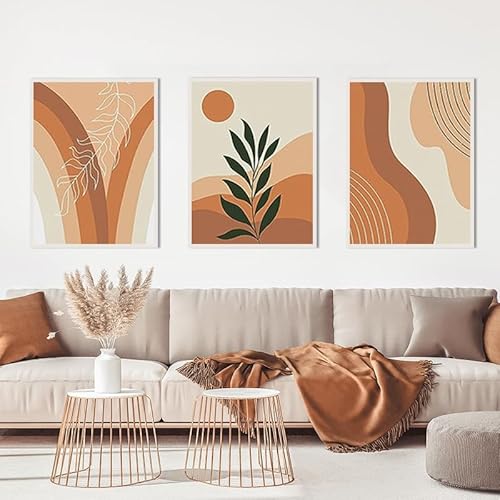 LPFNSF Minimalistische Böhmische Abstrakte Stil Leinwand Malerei, Modernes Sonnenplakat, Geometrische Dekoration Poster des Hauses Hintergrund Wand, Rahmenlos (Stil 5,50x70cm*3) von LPFNSF