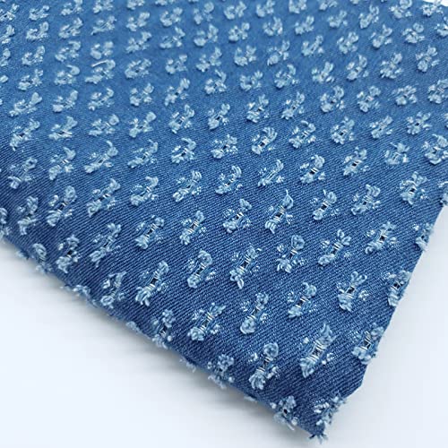 LPLND Loch Jeansstoff zum nahen meterware Baumwollstoffe gewaschener Jeansstoff verdicken Jacquard 150 cm breit Jacquard zum Nähen von Hosen, Jacken, Dekorationen(Color:Dunkelblau) von LPLND