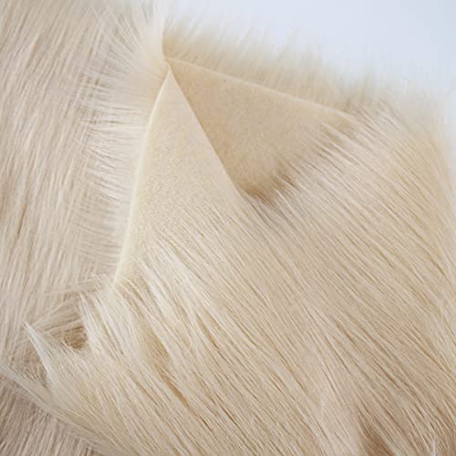 LPLND Qualität Kunstpelzstoff Plüschstoff langfloriges Kunstpelzmaterial Flauschiger Stoff für Kostümmode Teppiche Requisiten Kulissen Cosplay Stuhldekoration 150cm*50cm(Color:Nicht-gerade Weiss) von LPLND
