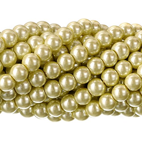 Natürliche runde Edelsteinperlen, 200 Stück runde Glasperlen zur Herstellung von Schmuck, 8 mm, Rose(Light Yellow,06 MM) von LPLPL