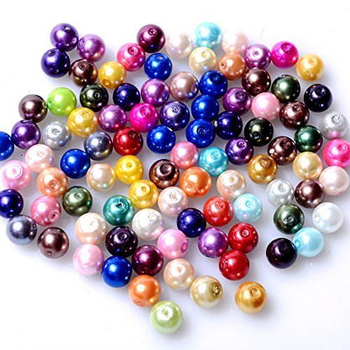 Natürliche runde Edelsteinperlen, 200 Stück runde Glasperlen zur Herstellung von Schmuck, 8 mm, Rose(Mix of Colors,04 MM) von LPLPL
