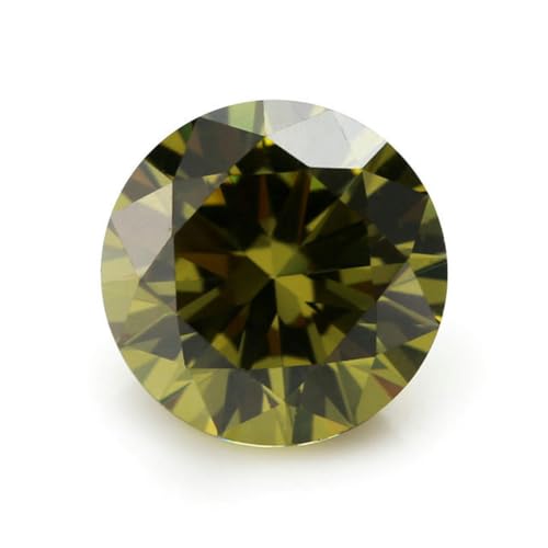 Natürliche runde Edelsteinperlen, Größe 1,0–10,0 mm, verschiedene Farben, Zirkonia-Perlen, runder Schliff, lose synthetische Edelsteine, Rosa, 1,0 mm (100 Stück)(Olive Green,0.3cm (100 piece)) von LPLPL