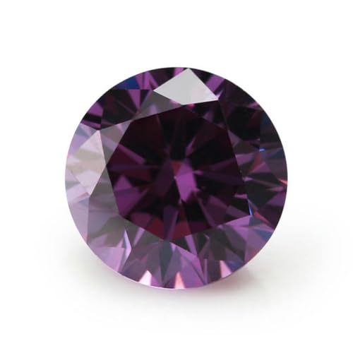 Natürliche runde Edelsteinperlen, Größe 1,0–10,0 mm, verschiedene Farben, Zirkonia-Perlen, runder Schliff, lose synthetische Edelsteine, Rosa, 1,0 mm (100 Stück)(Purple,1.0mm (100 piece)) von LPLPL