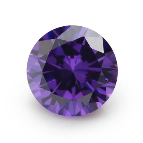 Natürliche runde Edelsteinperlen, Größe 1,0–10,0 mm, verschiedene Farben, Zirkonia-Perlen, runder Schliff, lose synthetische Edelsteine, Rosa, 1,0 mm (100 Stück)(Violet,1.0mm (100 piece)) von LPLPL