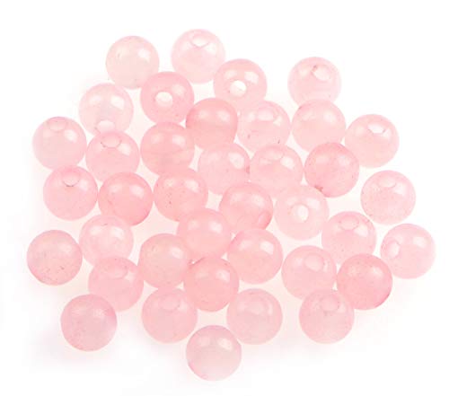 Natürliche runde Edelsteinperlen, natürlicher Edelstein, 8 mm, runde lose Perlen, großes Loch, 2,5 mm, Größe 40 Stück (Lapis)(Rose Quartz) von LPLPL