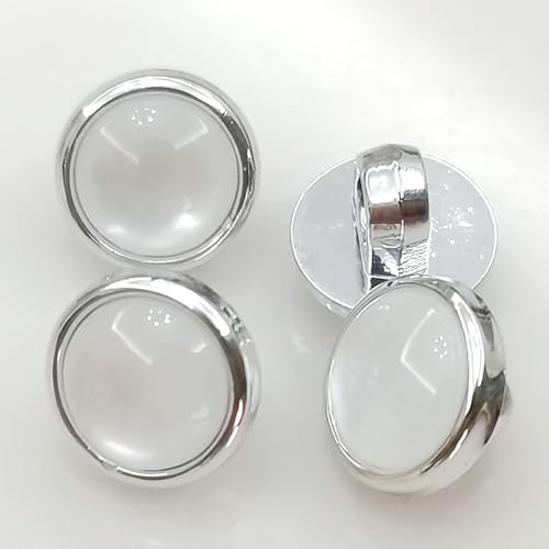 10 schöne Schaftknöpfe, rund, goldfarben, Perlglanz, Schaftknöpfe, Damen, Bluse, Mantel, Kleidung, Accessoires (Silber, 21 mm) von LPNGTNG