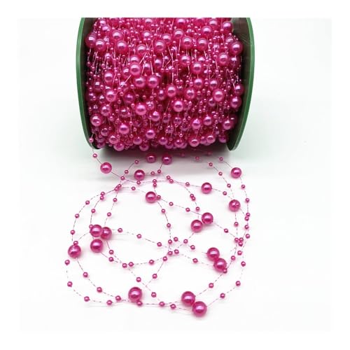 2 Yards 8 + 3 mm Weihnachtsdekoration, Angelschnur, künstliche Perlen, Kette, Girlande, Blumen, Hochzeit, Party (Rose) von LPNGTNG