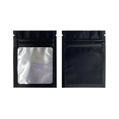 7 x 9 cm, matte Farben mit transparentem Fenster, mattiert, klein, wiederverwendbar, geruchsdicht, wiederverschließbar, Mylar-Beutel mit Reißverschluss (CTW79-BL) von LPNGTNG