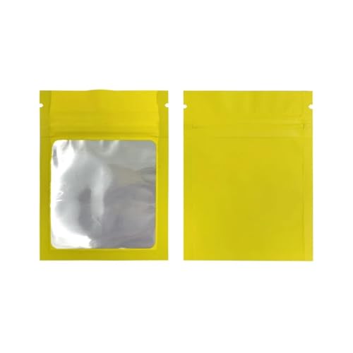 7 x 9 cm, matte Farben mit transparentem Fenster, mattiert, klein, wiederverwendbar, geruchsdicht, wiederverschließbar, Mylar-Beutel mit Reißverschluss (CTW79-Y) von LPNGTNG