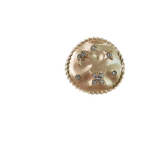 Dekorative Knöpfe im Retro-Stil mit Strasssteinen, Mond und Stern, goldfarben, für Pullover, Mantel, Strickjacke, 15/22 mm, DIY, Basteln, Nähzubehör, 6 Stück (22 mm) von LPNGTNG
