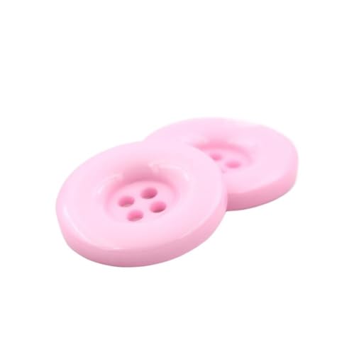 Kunststoffknöpfe, rund, 15 mm, 18 mm, 20 mm, 23 mm, 25 mm, 28 mm, 30 mm, 34 mm, 38 mm, 4 Löcher, Schwarz / Weiß, für Nähen, Scrapbooking, DIY (10 Rosa, 23 mm, 20 Stück) von LPNGTNG