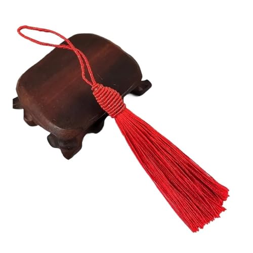 LPNGTNG 3/6/12 Quasten, seidige Seiden-Quasten, 15,5 cm, Lesezeichen-Quaste mit Kordelschlaufe, chinesischer Knoten, Quasten, DIY, Handwerk, Schmuckherstellung (rot, 3 Stück) von LPNGTNG