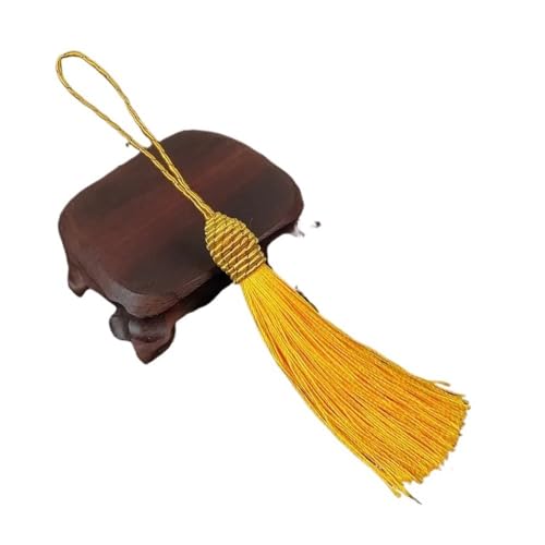 LPNGTNG 3/6/12 Quasten, seidige Seiden-Quasten, 15,5 cm, Lesezeichen-Quasten mit Kordelschlaufe, chinesischer Knoten, Quasten, DIY, Handwerk, Schmuckherstellung (Gold, 6 Stück) von LPNGTNG