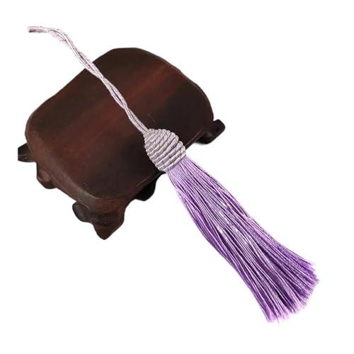 LPNGTNG 3/6/12 Quasten, seidige Seiden-Quasten, 15,5 cm, Lesezeichen-Quasten mit Kordelschlaufe, chinesischer Knoten, Quasten, DIY, Handwerk, Schmuckherstellung (Hellviolett, 6 Stück) von LPNGTNG
