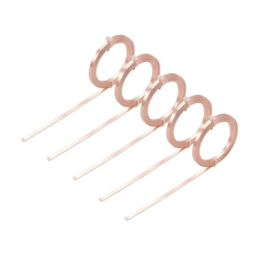 LPNGTNG 5 Rollen 3 mm 5 mm flacher Aluminiumdraht, Schmuckzubehör für Schmuckherstellung, DIY, Halsketten, Armbänder, Ohrringe, ca. 2 m/Rolle (PfirsichPuff, 5 mm) von LPNGTNG