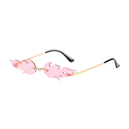 LPNGTNG Damen-Sonnenbrille, trendig, randlos, Metallrahmen, entspiegelt, für Party, Cosplay, goldfarben / Rot LPNGTNG Damen-Sonnenbrille, trendig, randlos, Metallrahmen, entspiegelt, für Party, Cosplay, goldfarben / Rot von LPNGTNG