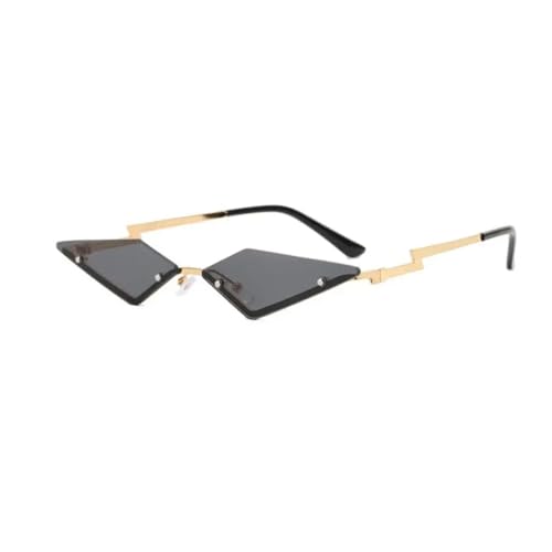 LPNGTNG Damen-Sonnenbrille in Fledermausform, UV-Schutz, trendig, randlos, schmal, Metallrahmen, Persönlichkeit, Party, Cosplay, Brillen (Grün A) von LPNGTNG
