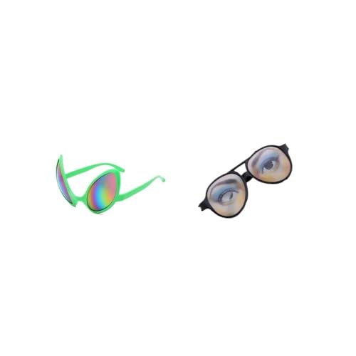 LPNGTNG Lustige Brille, Sonnenbrille, Regenbogen-Gläser, Outdoor-Sportbrille, Partyzubehör, lustige Brille, Zubehör (2 Stück 04) von LPNGTNG