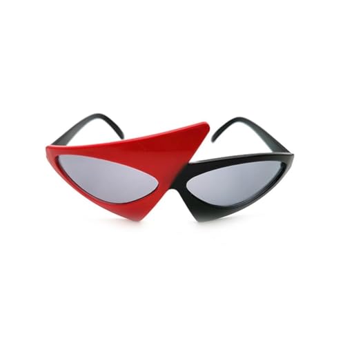 LPNGTNG Lustige Brille mit grünem rosa Kontrast, Hip-Hop, asymmetrisch, dreieckig, Party-Dekorationen (A 03) von LPNGTNG