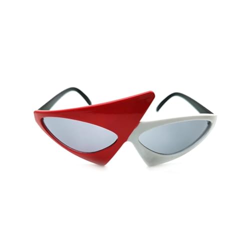 LPNGTNG Lustige Brille mit grünem rosa Kontrast, Hip-Hop, asymmetrisch, dreieckig, Party-Dekorationen (A 04) von LPNGTNG