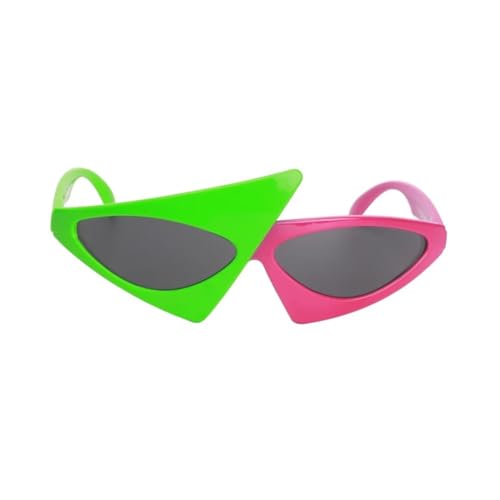 LPNGTNG Lustige Brille mit grünem rosa Kontrast, Hip-Hop, asymmetrisch, dreieckig, Party-Dekorationen (A 05) von LPNGTNG