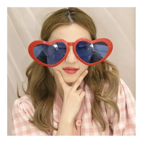 LPNGTNG Riesige große übergroße Brille, groß, riesig, Neuheit, lustige Brille, Bar, Festival, Karneval, Sonne, Partyzubehör, Brautjungferngeschenk (rot) von LPNGTNG