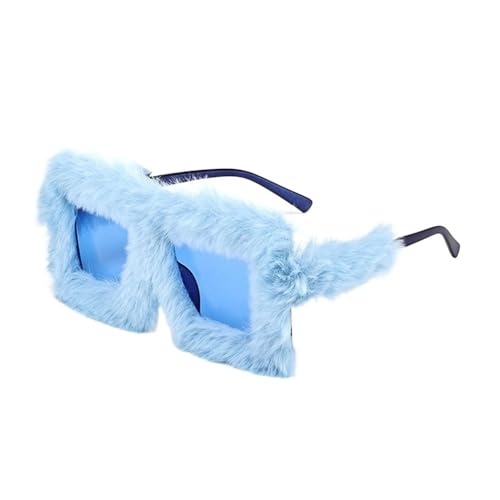 LPNGTNG Übergroße Plüsch-Sonnenbrille, Winter-Sonnenbrille für Damen, weich, flauschig, quadratischer Rahmen, für Party, Cosplay (C10) von LPNGTNG