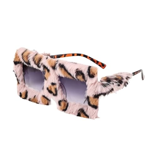 LPNGTNG Übergroße Plüsch-Sonnenbrille, Winter-Sonnenbrille für Damen, weich, flauschig, quadratischer Rahmen, für Party, Cosplay (C19) von LPNGTNG