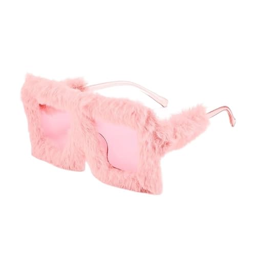 LPNGTNG Übergroße Plüsch-Sonnenbrille, weich, flauschig, Winter-Sonnenbrille, quadratischer Rahmen, für Party, Weihnachten, Halloween, Neuheit (C16) von LPNGTNG