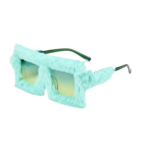 LPNGTNG Übergroße Plüsch-Sonnenbrille, weich, flauschig, Winter-Sonnenbrille, quadratischer Rahmen, für Party, Weihnachten, Halloween, Neuheit (C8) von LPNGTNG