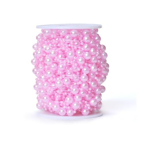Perlenkette, 8 + 3 mm, 30 m, gerollte Perlenkette, DIY, Handarbeit, Schmuckzubehör, Hochzeitsdekoration (3 Rosa) von LPNGTNG