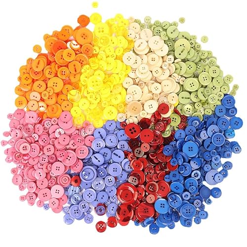 Runde Kunststoffknöpfe, 0,7–2,5 cm, verschiedene Größen für Heimwerker, Handwerk, Nähen, Strickprojekte, Haushaltsnähzubehör (200 Stück Macaron) von LPNGTNG