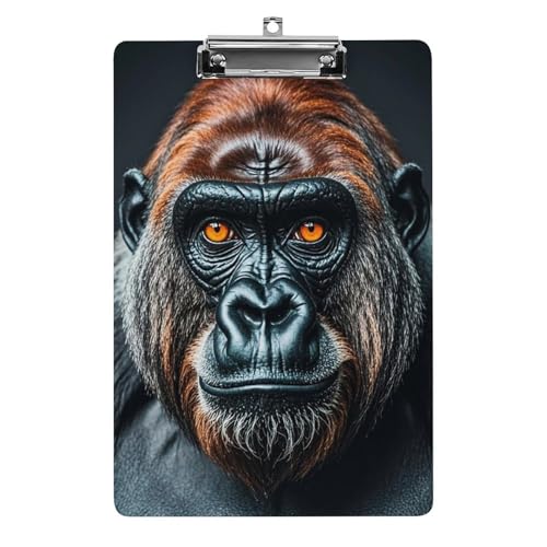 A Gorilla Klemmbrett, A4-Größe, Acryl-Klemmbrett, dekorative Standard-Klemmbretter mit Edelstahl-Aufhängeloch, tragbarer Dokumenten-Organizer für Bürobedarf, Heimgebrauch von LPSADGF
