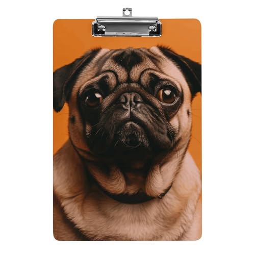 A Mops-Klemmbrett, A4-Größe, Acryl-Klemmbrett, dekorative Standard-Klemmbretter mit Edelstahl-Aufhängeloch, tragbarer Dokumenten-Organizer für Bürobedarf, Heimgebrauch A Mops-Klemmbrett, A4-Größe, Acryl-Klemmbrett, dekorative Standard-Klemmbretter mit Edelstahl-Aufhängeloch, tragbarer Dokumenten-Organizer für Bürobedarf, Heimgebrauch von LPSADGF
