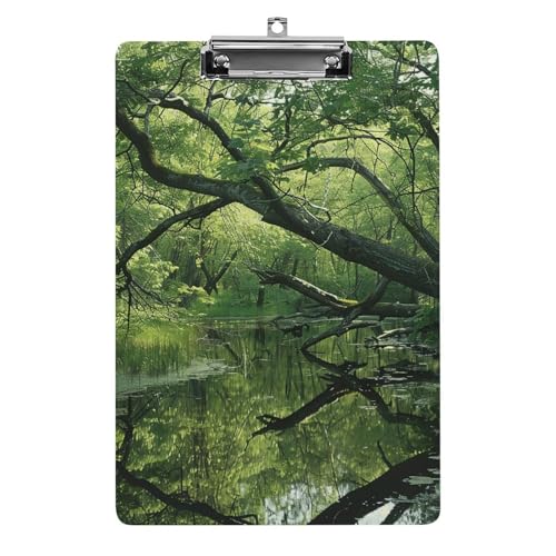 Ancient Swamp Klemmbrett, A4-Größe, Acryl-Klemmbrett, dekorative Standard-Klemmbretter mit Edelstahl-Aufhängeloch, tragbarer Dokumenten-Organizer für Bürobedarf, Heimgebrauch von LPSADGF