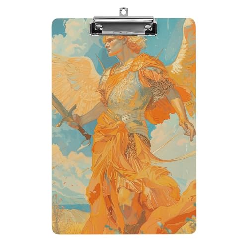 Angel Holding Sword Klemmbrett, A4-Größe, Acryl-Klemmbrett, dekorative Standard-Klemmbretter mit Edelstahl-Aufhängeloch, tragbarer Dokumenten-Organizer für Bürobedarf, Heimgebrauch Angel Holding Sword Klemmbrett, A4-Größe, Acryl-Klemmbrett, dekorative Standard-Klemmbretter mit Edelstahl-Aufhängeloch, tragbarer Dokumenten-Organizer für Bürobedarf, Heimgebrauch von LPSADGF