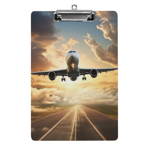 Flugzeug-Klemmbrett, A4-Größe, Acryl-Klemmbrett, dekorative Standard-Klemmbretter mit Edelstahl-Aufhängeloch, tragbarer Dokumenten-Organizer für Bürobedarf, Heimgebrauch von LPSADGF