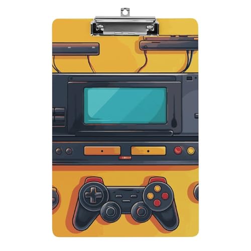 Klemmbrett für Spielkonsole, A4-Größe, Acryl-Klemmbrett, dekorative Standard-Klemmbretter mit Edelstahl-Aufhängeloch, tragbarer Dokumenten-Organizer für Bürobedarf, Heimgebrauch von LPSADGF