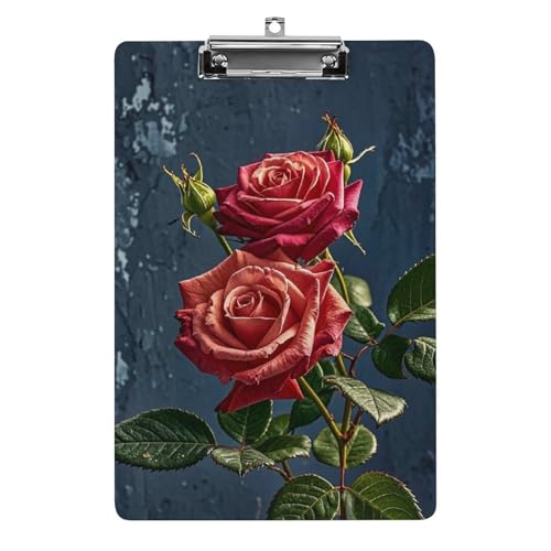 Klemmbrett im Shabby-Chic-Stil, A4-Größe, Acryl-Klemmbrett, dekorative Standard-Klemmbretter mit Aufhängeloch aus Edelstahl, tragbarer Dokumenten-Organizer für Bürobedarf, Heimgebrauch von LPSADGF