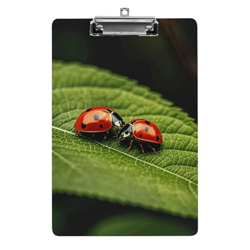Leaves and Ladybug Klemmbrett, A4-Größe, Acryl-Klemmbrett, dekorative Standard-Klemmbretter mit Edelstahl-Aufhängeloch, tragbarer Dokumenten-Organizer für Bürobedarf, Heimgebrauch Leaves and Ladybug Klemmbrett, A4-Größe, Acryl-Klemmbrett, dekorative Standard-Klemmbretter mit Edelstahl-Aufhängeloch, tragbarer Dokumenten-Organizer für Bürobedarf, Heimgebrauch von LPSADGF