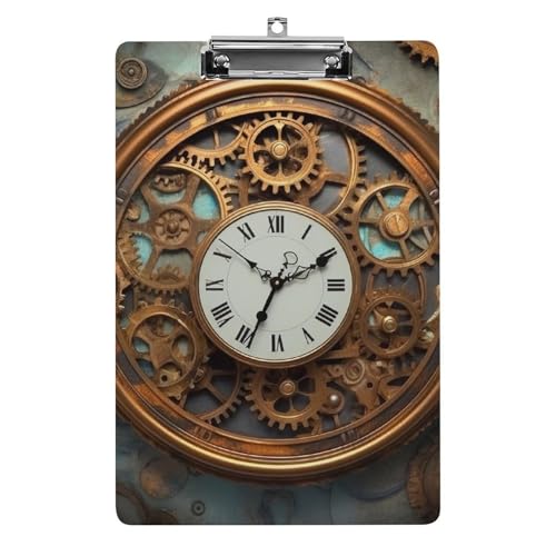 Rusty Steampunk-Klemmbrett, A4-Größe, Acryl-Klemmbrett, dekorative Standard-Klemmbretter mit Edelstahl-Aufhängeloch, tragbarer Dokumenten-Organizer für Bürobedarf, Heimgebrauch Rusty Steampunk-Klemmbrett, A4-Größe, Acryl-Klemmbrett, dekorative Standard-Klemmbretter mit Edelstahl-Aufhängeloch, tragbarer Dokumenten-Organizer für Bürobedarf, Heimgebrauch von LPSADGF