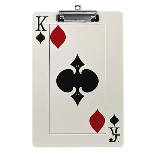 Spades K Poker-Klemmbrett, A4-Größe, Acryl-Klemmbrett, dekorative Standard-Klemmbretter mit Edelstahl-Aufhängeloch, tragbarer Dokumenten-Organizer für Bürobedarf, Heimgebrauch Spades K Poker-Klemmbrett, A4-Größe, Acryl-Klemmbrett, dekorative Standard-Klemmbretter mit Edelstahl-Aufhängeloch, tragbarer Dokumenten-Organizer für Bürobedarf, Heimgebrauch von LPSADGF