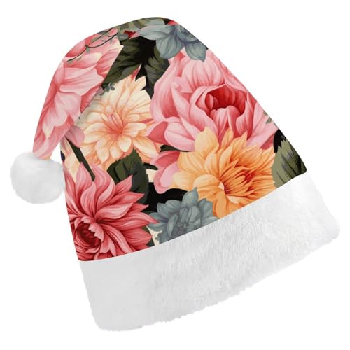 LPSBVNM Weihnachtsmütze für Erwachsene, Blumenmuster, bedruckt, Unisex, Weihnachtsmannmütze, Neujahrsdekoration, Hüte für Weihnachten, Festtage, Partyzubehör LPSBVNM Weihnachtsmütze für Erwachsene, Blumenmuster, bedruckt, Unisex, Weihnachtsmannmütze, Neujahrsdekoration, Hüte für Weihnachten, Festtage, Partyzubehör von LPSBVNM