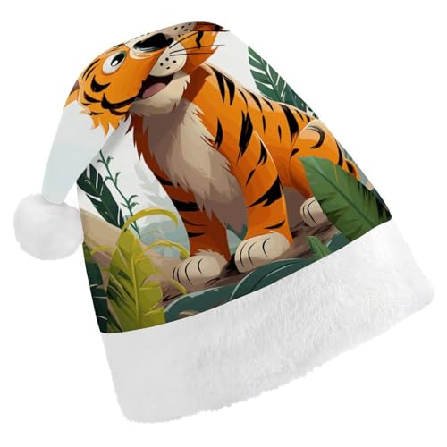 LPSBVNM Weihnachtsmütze für Erwachsene, Cartoon-Tigerdruck, Unisex, Weihnachtsmannmütze, Neujahrsdekoration, Hüte für Weihnachten, Festtage, Partyzubehör LPSBVNM Weihnachtsmütze für Erwachsene, Cartoon-Tigerdruck, Unisex, Weihnachtsmannmütze, Neujahrsdekoration, Hüte für Weihnachten, Festtage, Partyzubehör von LPSBVNM