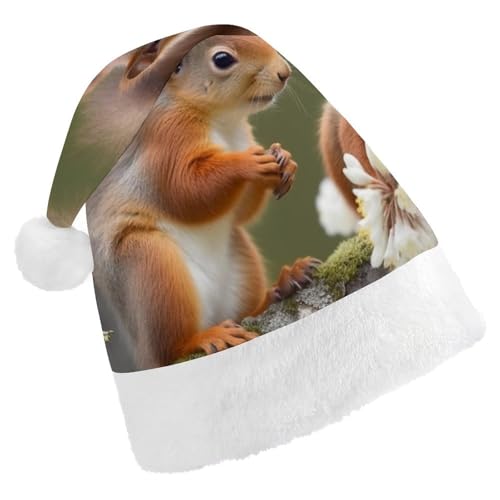 LPSBVNM Weihnachtsmütze für Erwachsene, Eichhörnchen, bedruckt, Unisex, Weihnachtsmannmütze, Neujahrsdekoration, Hüte für Weihnachten, Festtage, Partyzubehör LPSBVNM Weihnachtsmütze für Erwachsene, Eichhörnchen, bedruckt, Unisex, Weihnachtsmannmütze, Neujahrsdekoration, Hüte für Weihnachten, Festtage, Partyzubehör von LPSBVNM